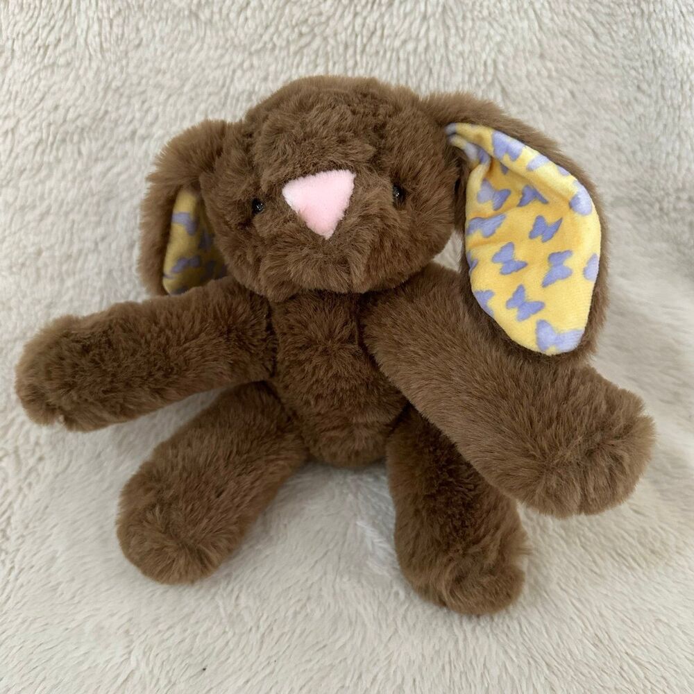 Animal Adventure Raina Bunny Brown Yellow Butterfly Ears 7” Plush Toy Stuffed